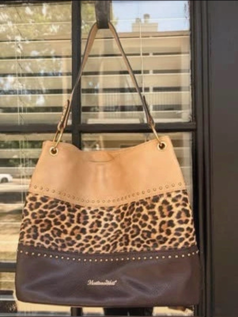 Montana West Tan, Leopard and Dark Brown Shoulder Bag